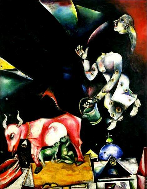 Nach Russland Asses und andere Zeitgenosse Marc Chagall Ölgemälde